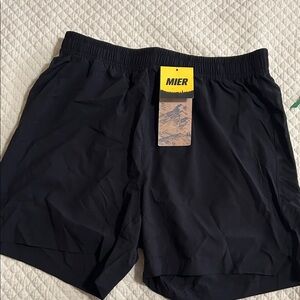 MIER Men's Athletic Shorts in Black size S
